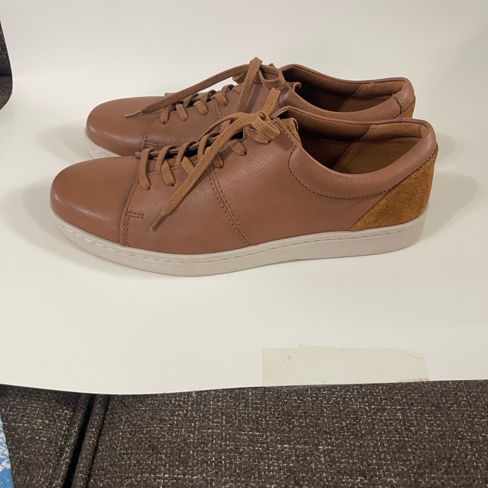 Clarks Mens Kitna Vibe Tan Leather Casual Sneakers Shoes New sz 10 - Picture 9 of 9